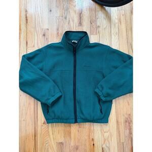 Vintage Eddie Bauer Jacket Men Medium Green 90s Y2K Ebtek Polartec Fleece